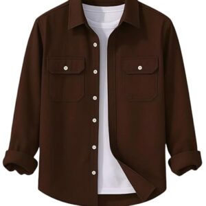 DEELMO Men’s Stylish Cotton Blend Casual Shirt